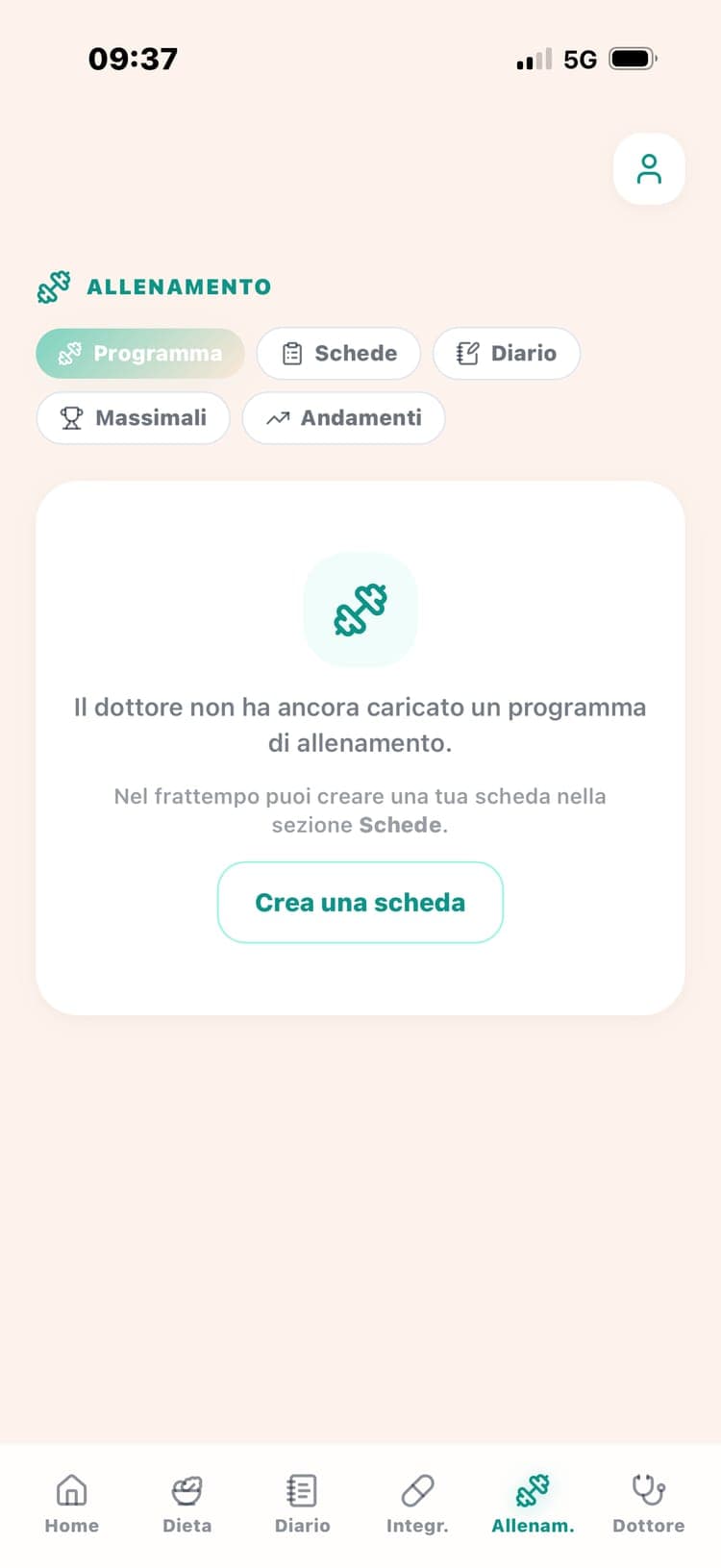 Schede di allenamento — App Paziente · MyDiet