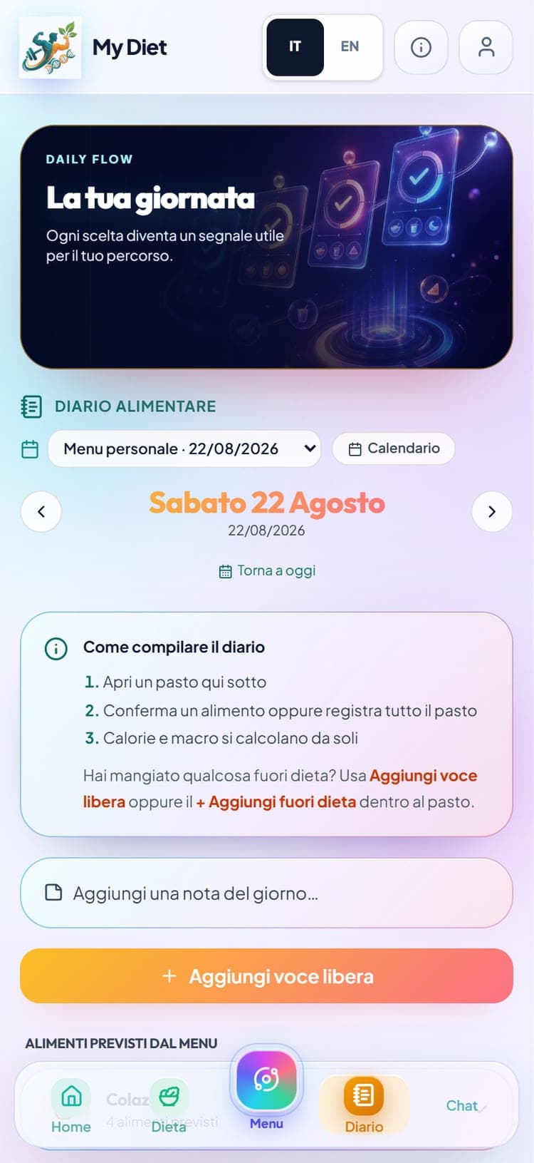 MyDiet — Diario alimentare