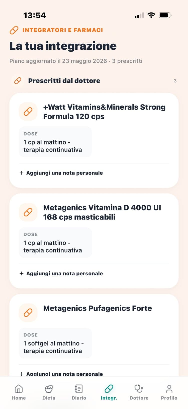 MyDiet — Integratori e farmaci