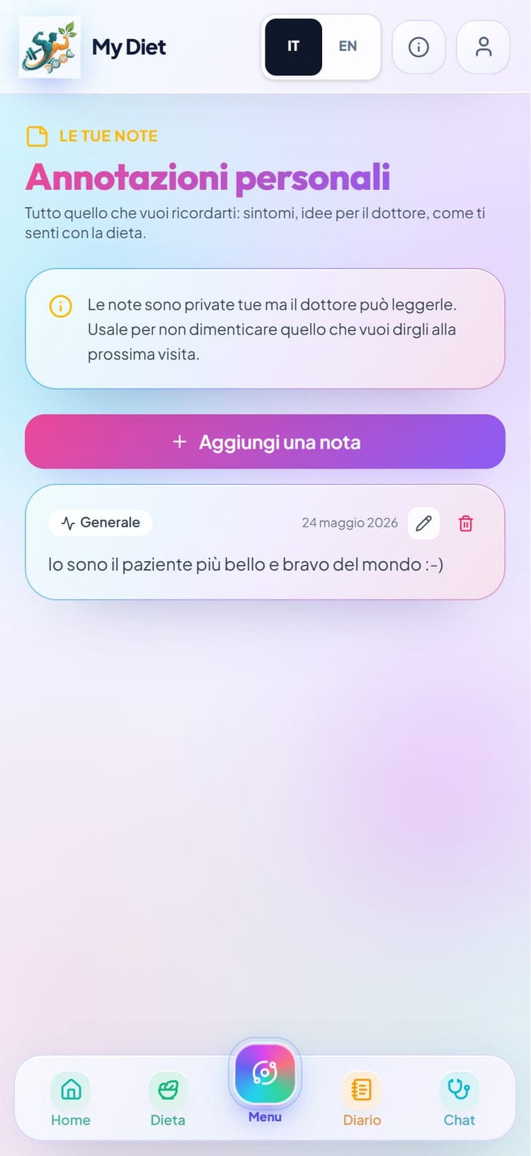 MyDiet — Note personali